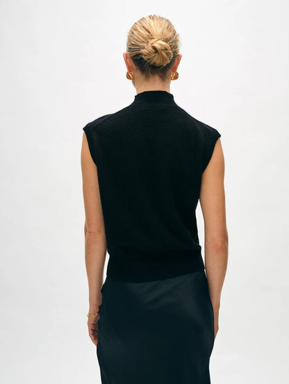 CASHMERE SLEEVELESS MOCKNECK 21067