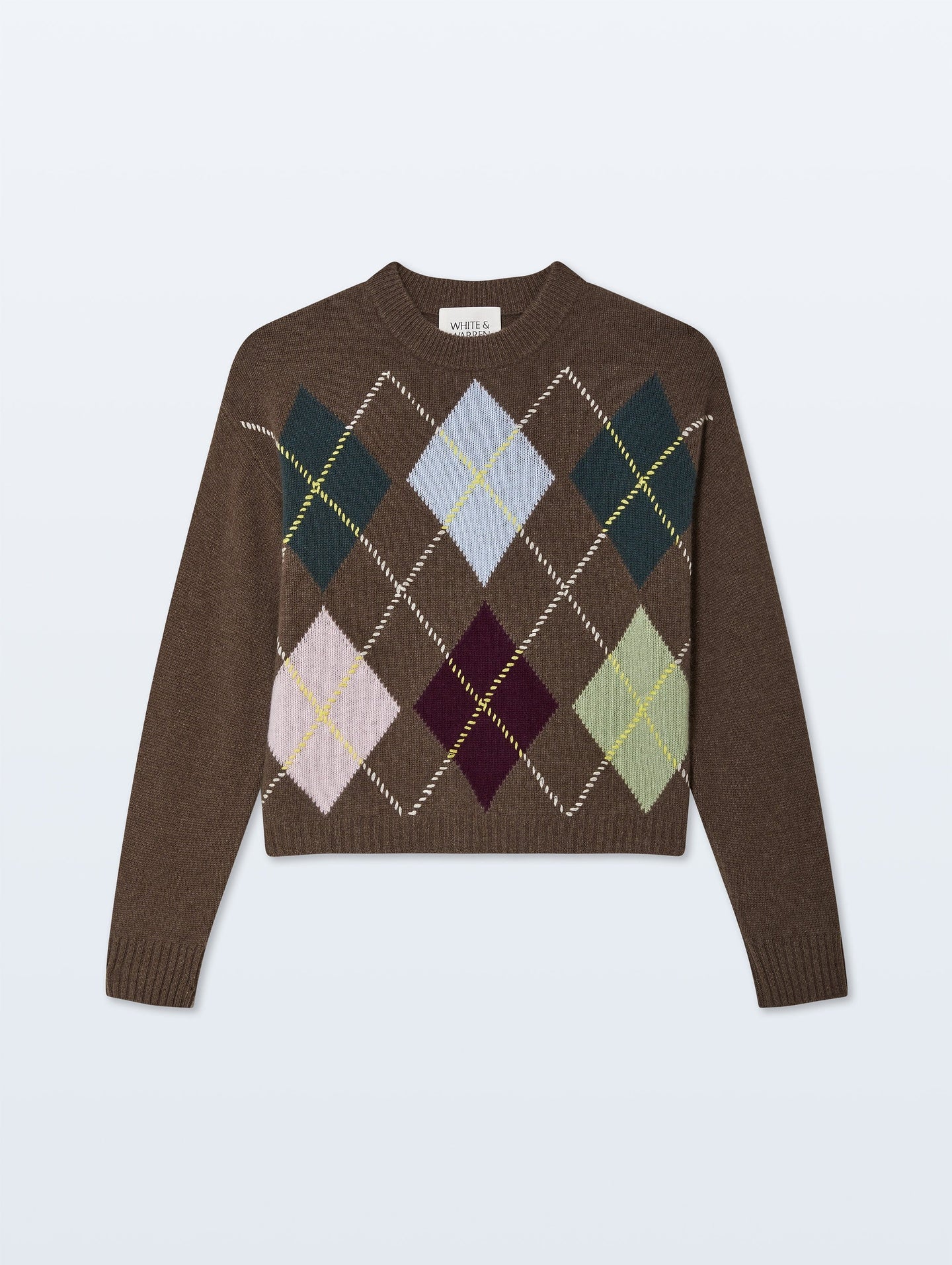 CASHMERE ARGYLE CREW 21420