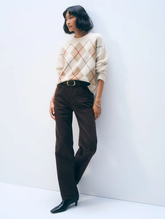 CASHMERE ARGYLE CREW 21420