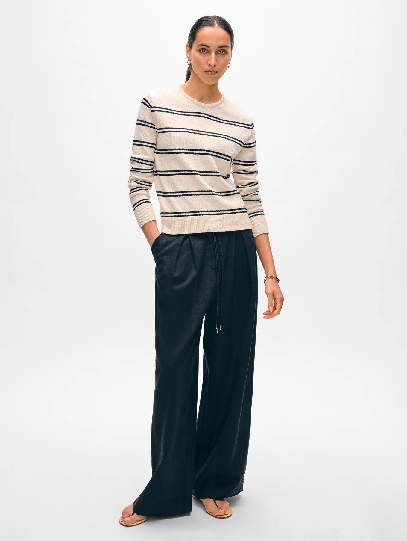 BOUCLE STRIPE CREWNECK  21534