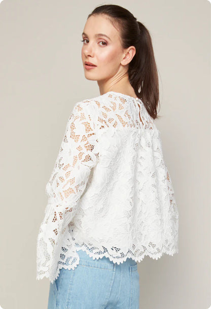 BOHO  SCALLOP LACE BLOUSE 7019-3200