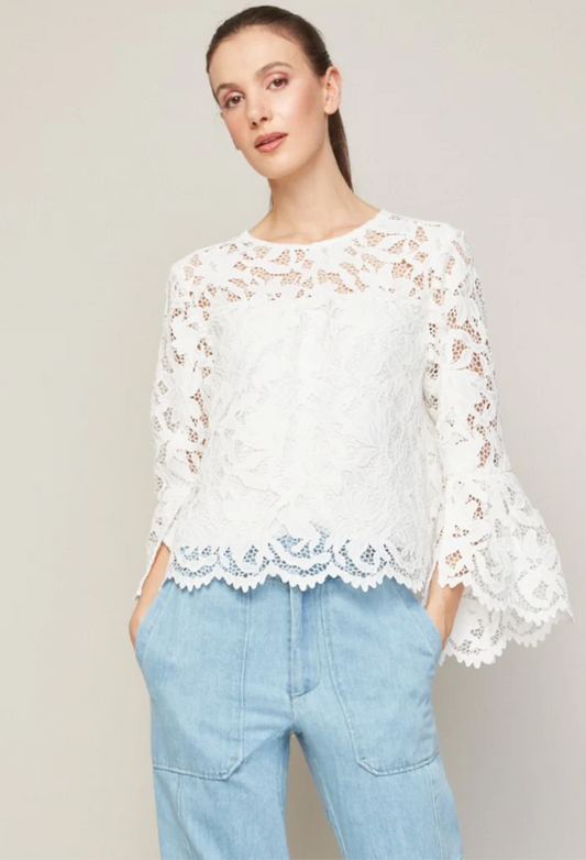 BOHO  SCALLOP LACE BLOUSE 7019-3200