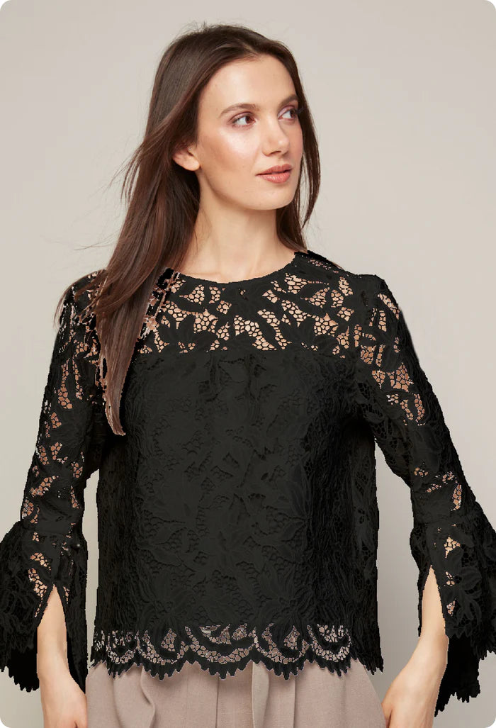 BOHO  SCALLOP LACE BLOUSE 7019-3200
