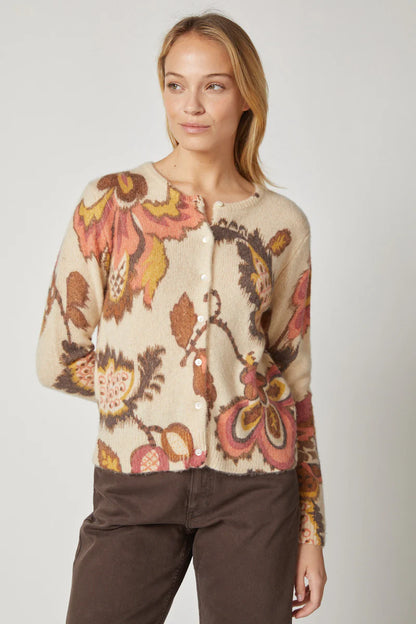 PRINTED CROP CARDIGAN KS6469