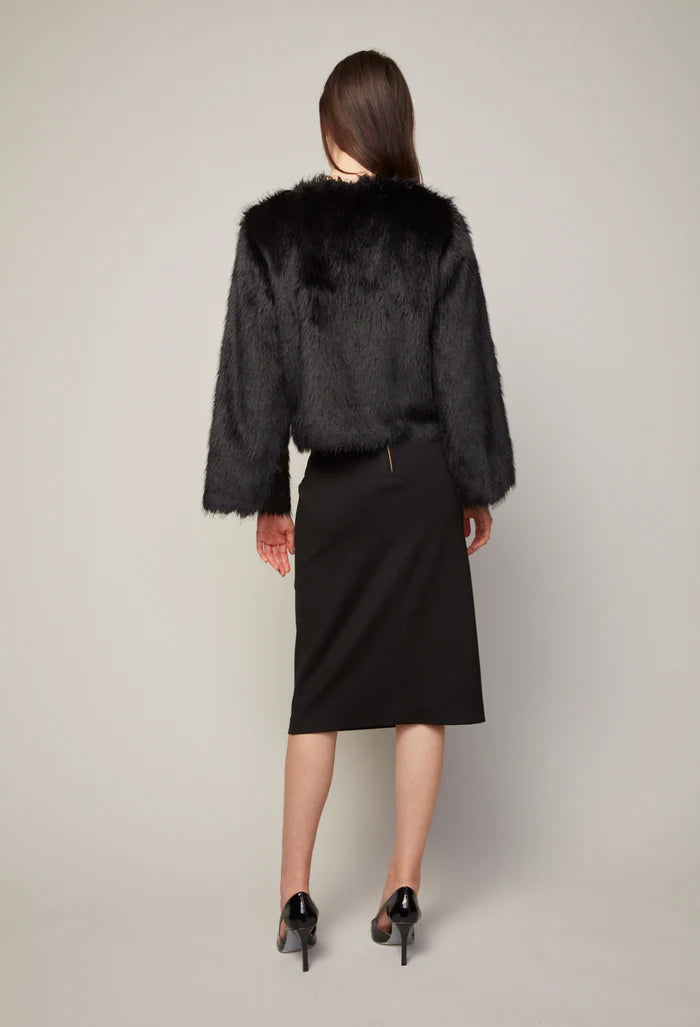 BLAINE COLLARLESS FAUX FUR JACKET 8934-2101