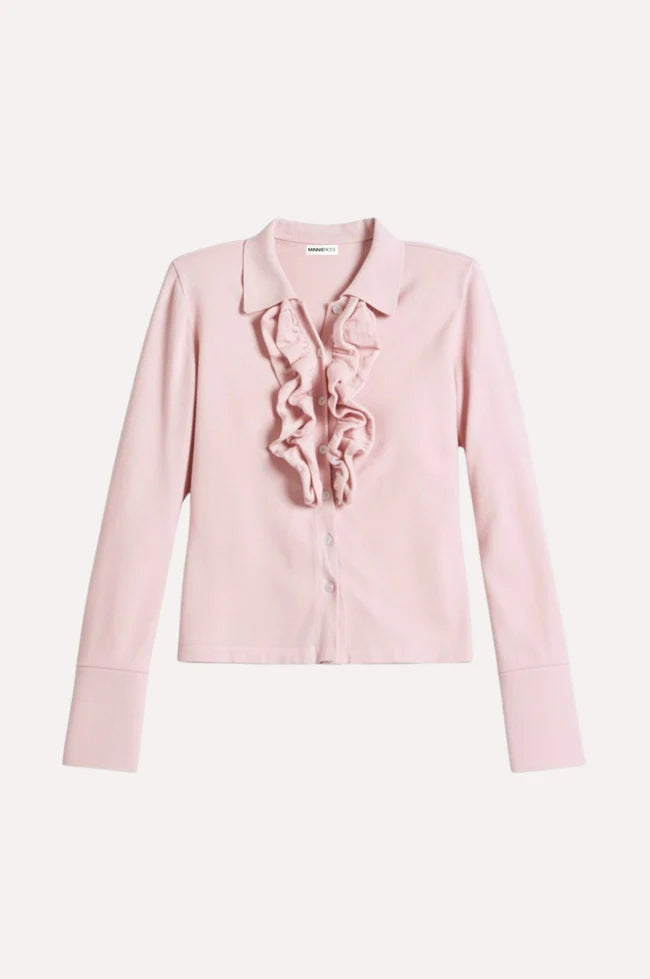 COLLARED  SHIRT W/ RUFFLES 9796