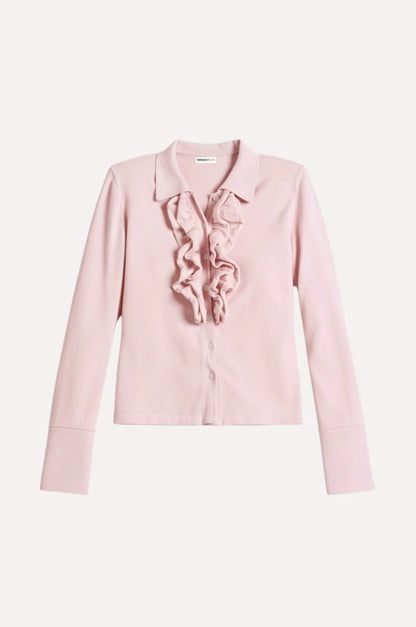 COLLARED  SHIRT W/ RUFFLES 9796