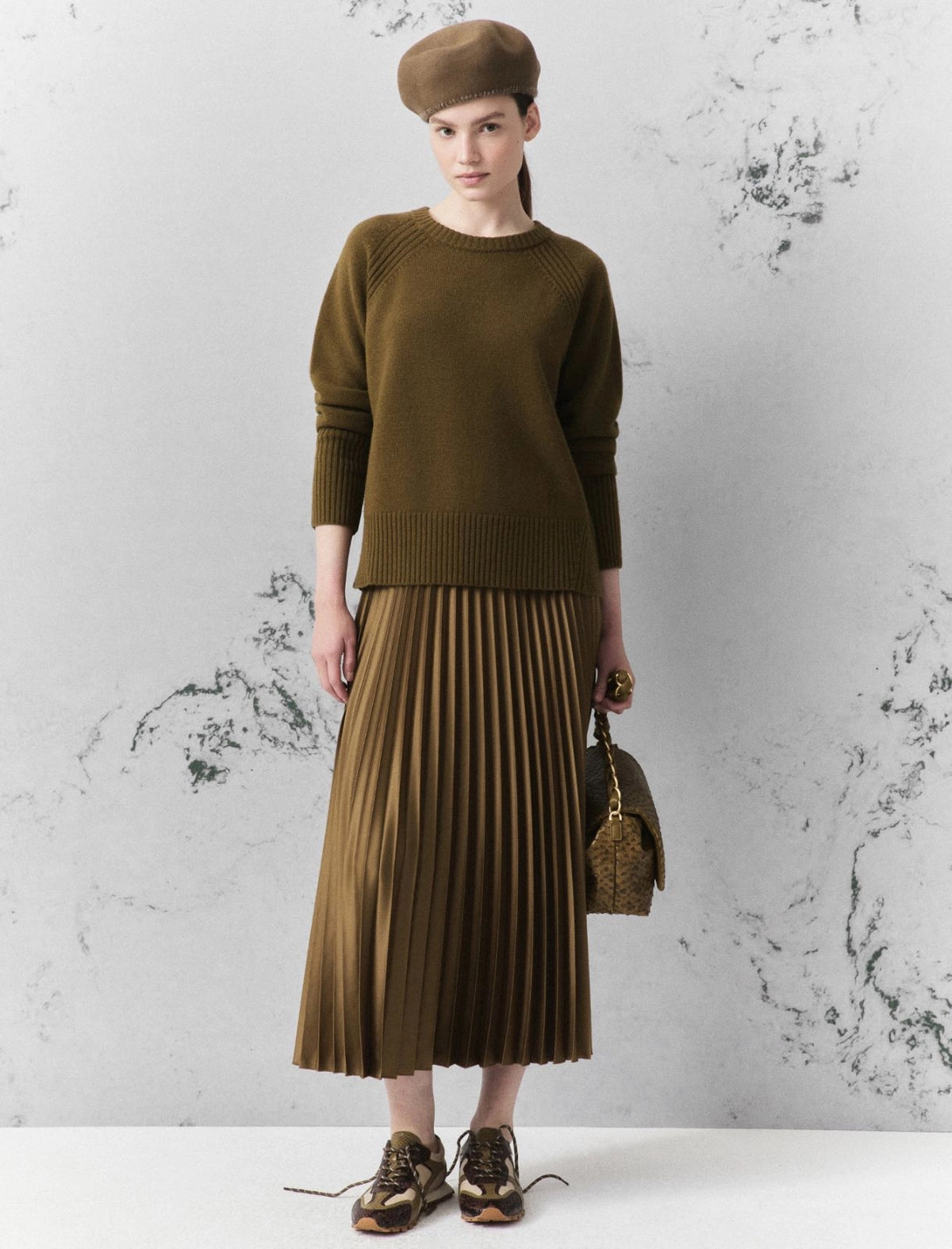 PLEATED SATIN SKIRT 2623106045200