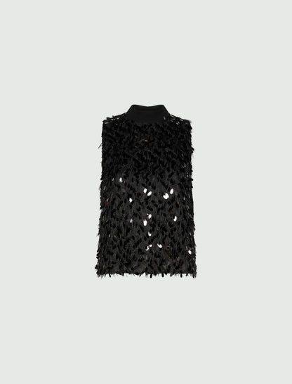 MLLGIOIOSA SLEEVLESS SEQUINNED TOP