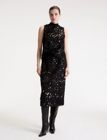 MLLGIOIOSA SLEEVLESS SEQUINNED TOP