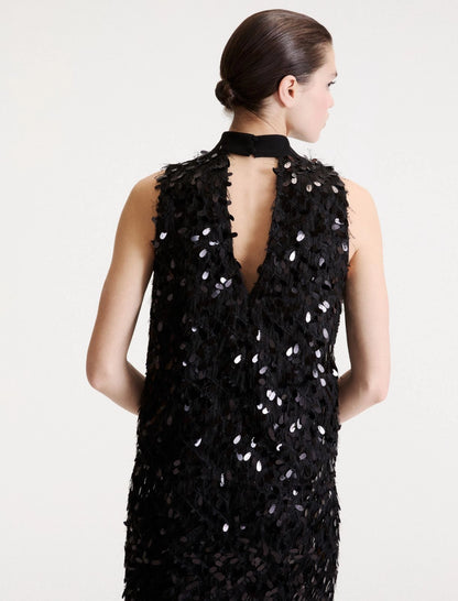 MLLGIOIOSA SLEEVLESS SEQUINNED TOP