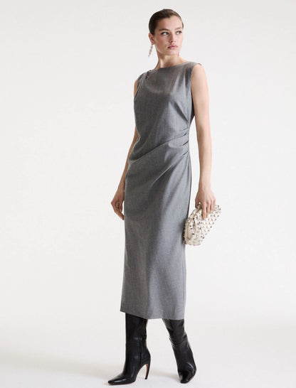 SLEEVELESS ROUCH DRESS