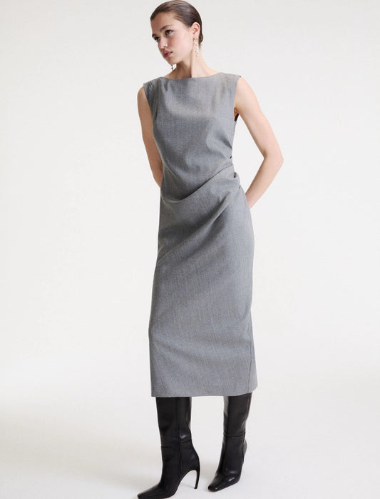 SLEEVELESS ROUCH DRESS