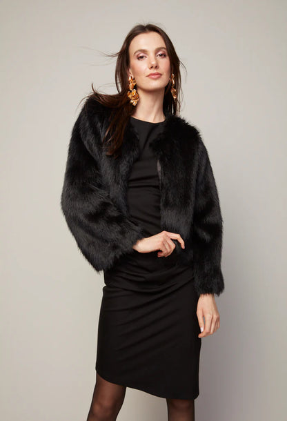 BLAINE COLLARLESS FAUX FUR JACKET 8934-2101