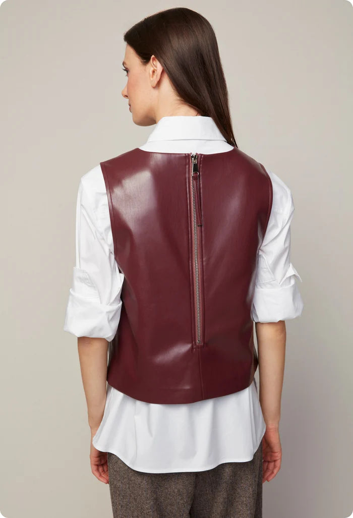 BONNIE VEGAN LEATHER SLEEVELESS TOP 7020-2000