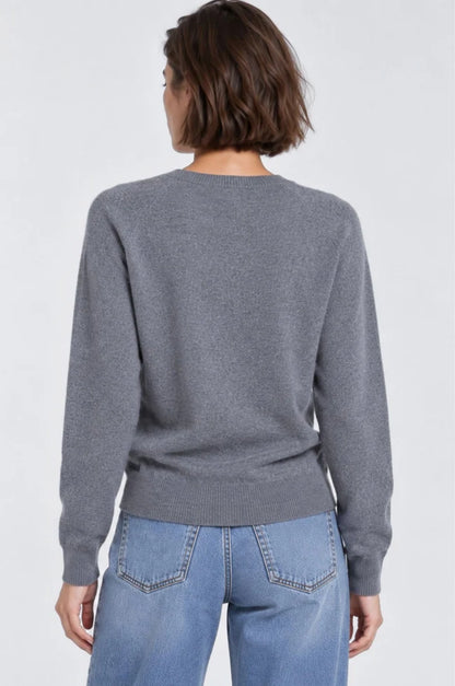 CASHMERE LONG SLEEVE SHRUNKEN V NECK 7566