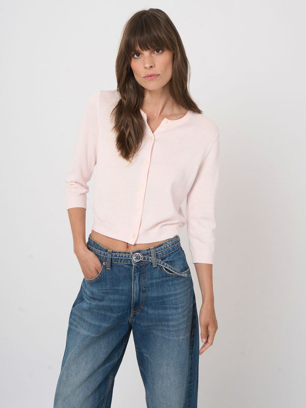 FINE KNIT CROPPED CARDIGAN 400605