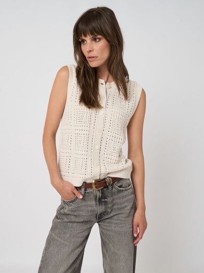 POINTELLE KNIT VEST 401140