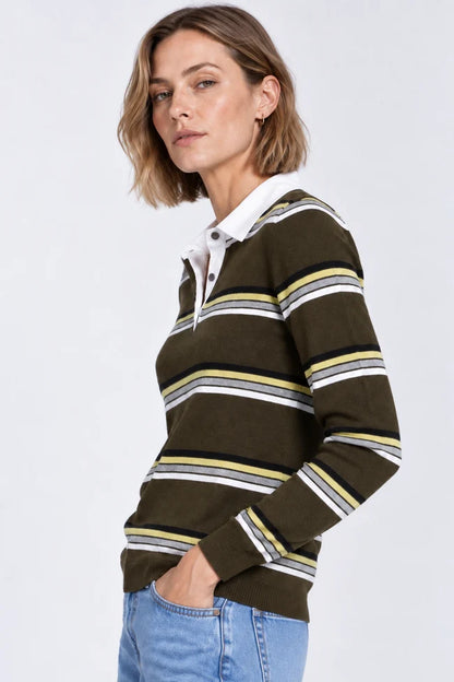 STRIPPED W/  WOVEN COLLAR 99187