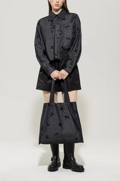 SEQUIN DENIM SHIRT 428010