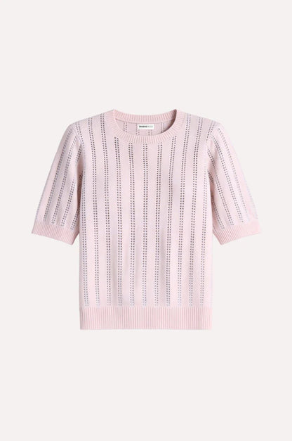 SPARKLE S/S  CREW W/ POINTELLE  9752