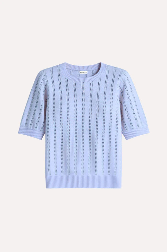 SPARKLE S/S  CREW W/ POINTELLE  9752