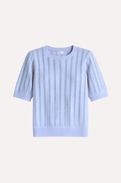 SPARKLE S/S  CREW W/ POINTELLE  9752