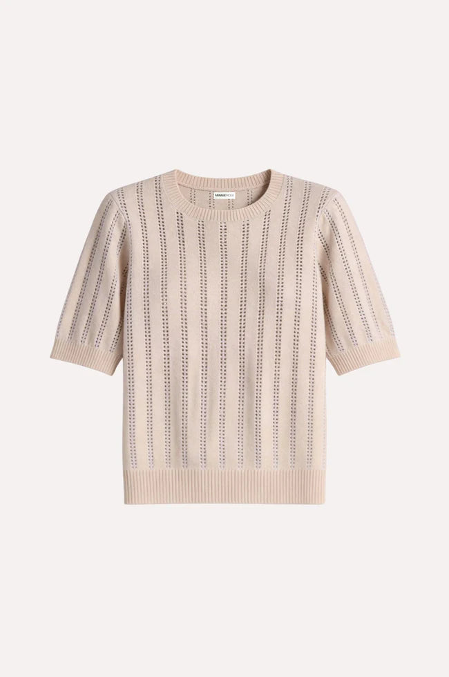 SPARKLE S/S  CREW W/ POINTELLE  9752