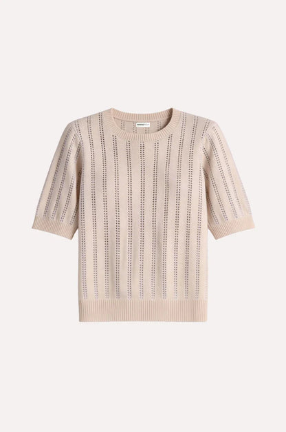 SPARKLE S/S  CREW W/ POINTELLE  9752