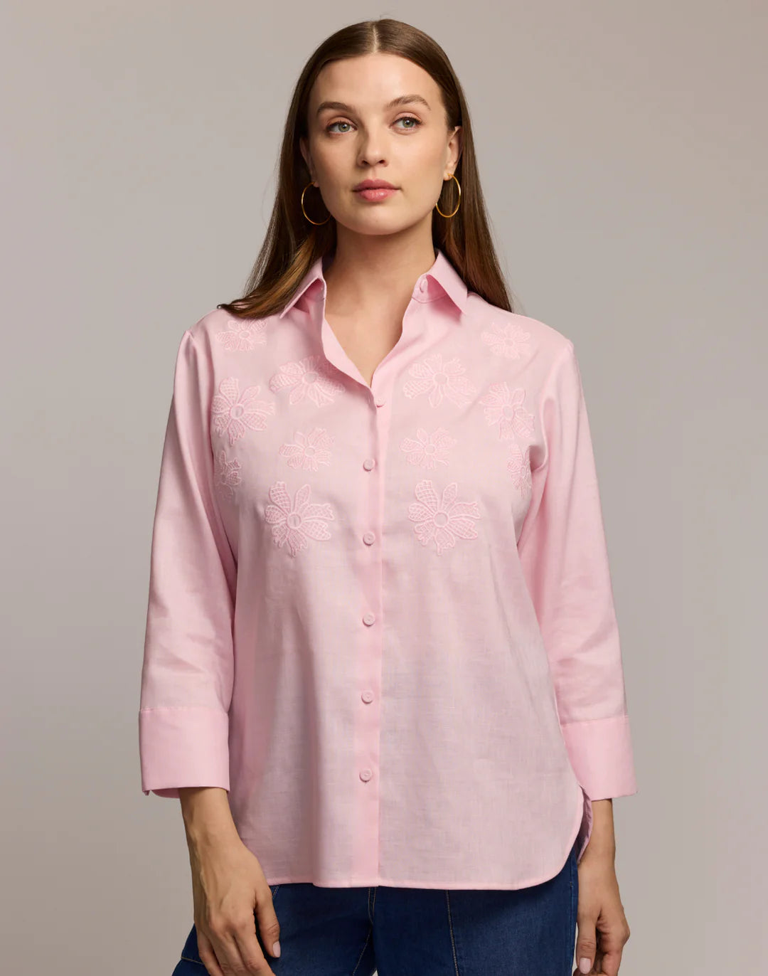 3/4  SLEEVE EMBROIDERED MARGOT