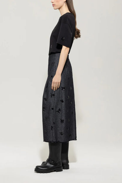 SEQUIN DENIM SKIRT 528293