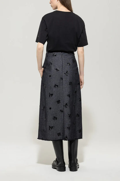 SEQUIN DENIM SKIRT 528293