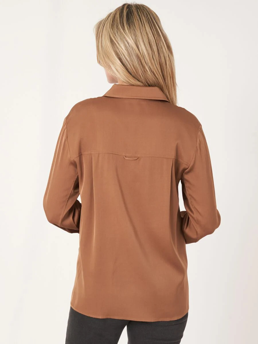 SILK SHIRT WITH CHEST POCKET 600506