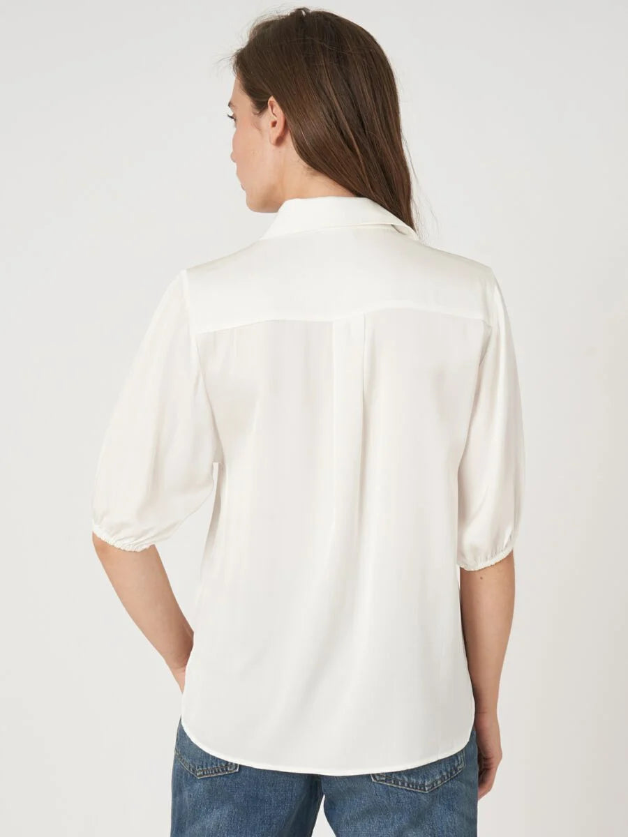 SHORT SLEEVE SILK BLOUSE 600631