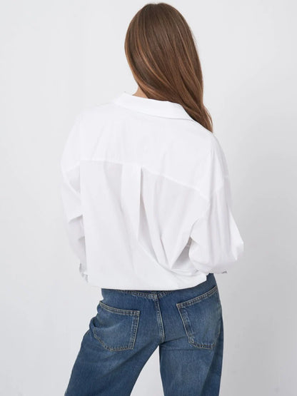 POPLIN DRAWSTRING BLOUSE 600674