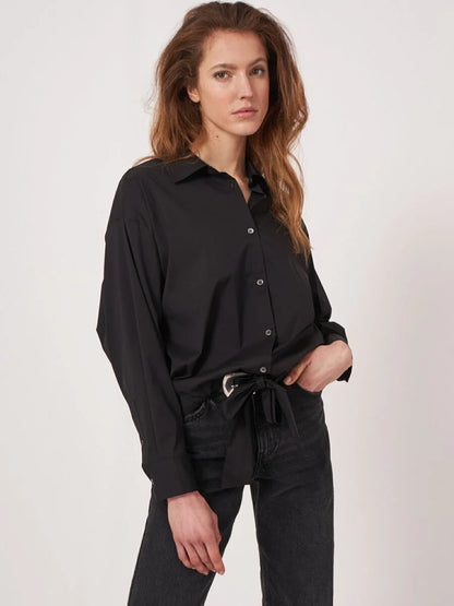 POPLIN DRAWSTRING BLOUSE 600674