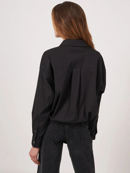 POPLIN DRAWSTRING BLOUSE 600674