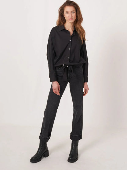 POPLIN DRAWSTRING BLOUSE 600674