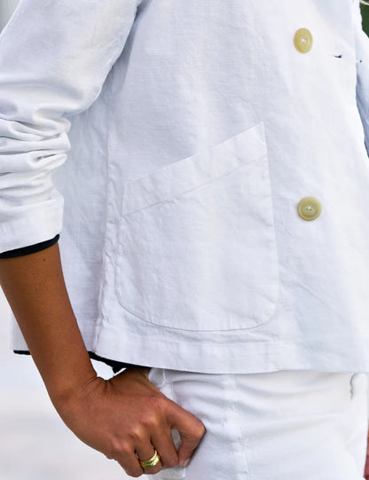 CROPPED ENGLISH PEACOAT LINEN
