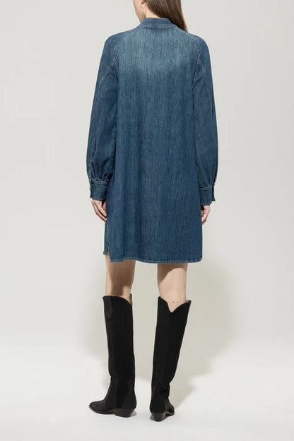 DENIM DRESS WITH RUFFLE 728606