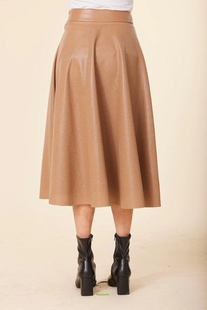 VEGAN LEATHER PERFORATED SKIRT 75748