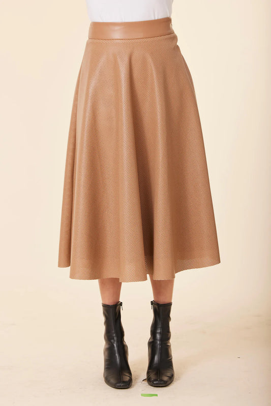 VEGAN LEATHER PERFORATED SKIRT 75748