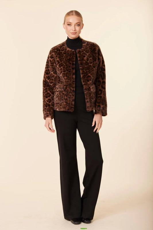 LEOPARD JACKET FAUX FUR 75908