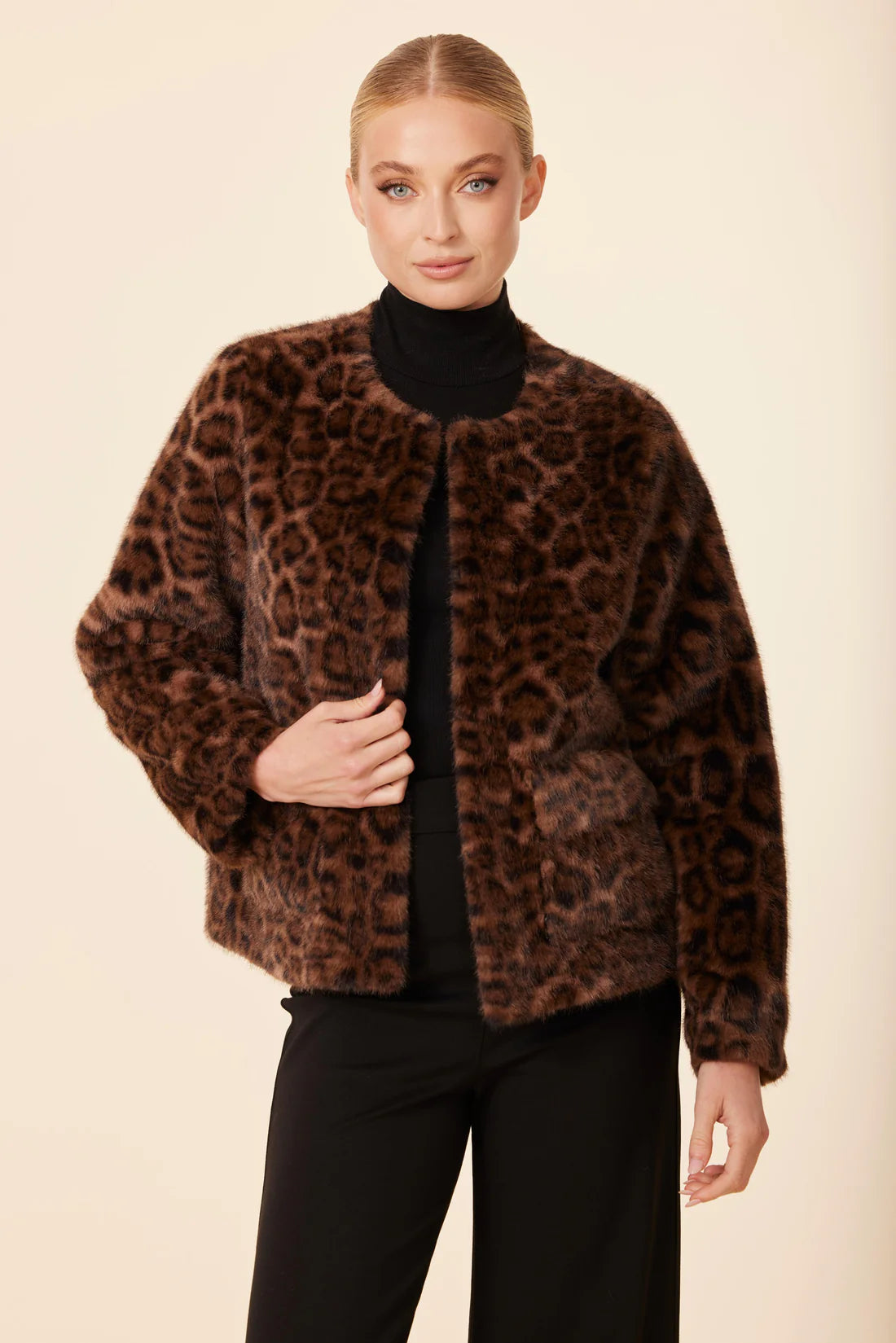 LEOPARD JACKET FAUX FUR 75908