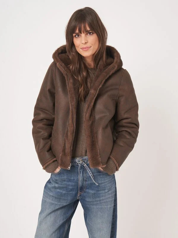REVERSABLE MINK JACKET W/ HOOD 800238