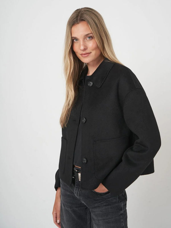BOXY SHIRT COLLAR  COAT 800241