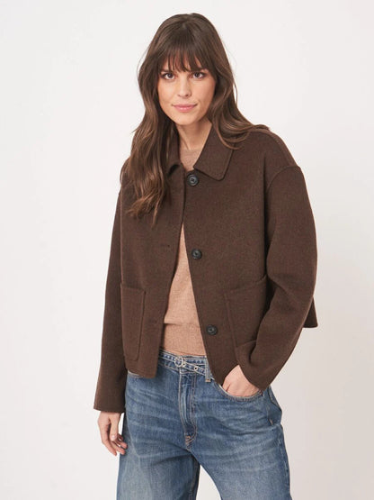 BOXY SHIRT COLLAR  COAT 800241