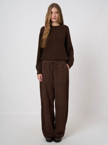 SOFT GOAT SUEDE STRAIGHT PANT 800257