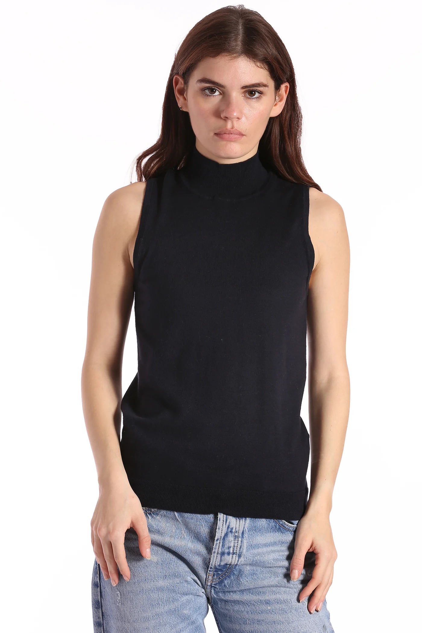 SUPIMA MOCK NECK SLEEVELESS TOP 86122