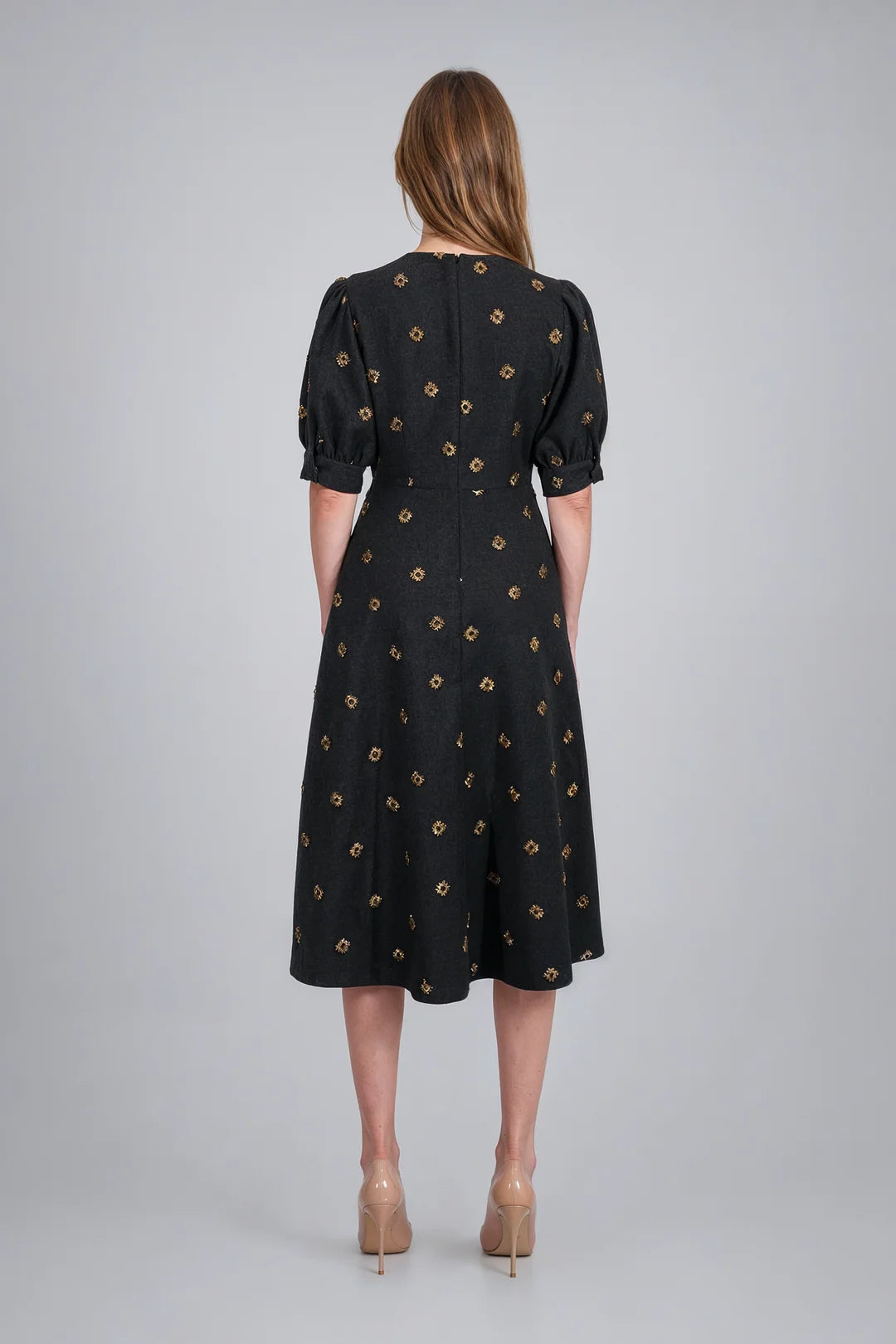 PUFF SLEEVE MIDI DRESS 91C80103